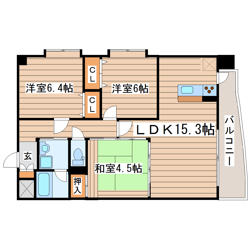 カーレヂ三浦・IIの間取り