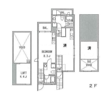 品川区東五反田のアパートの間取り