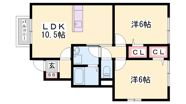 ハイツ　ラポルテ　B棟の間取り