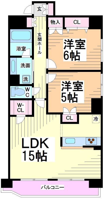 川崎市多摩区枡形のマンションの間取り