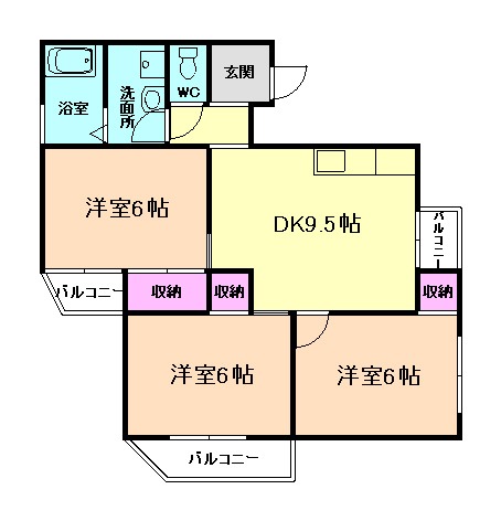 池田市畑のマンションの間取り