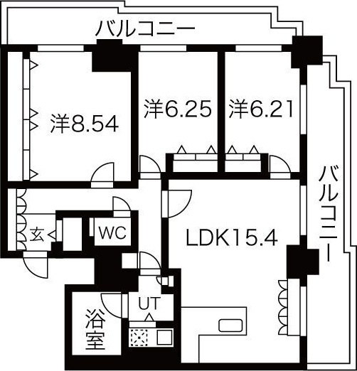 札幌市中央区北四条東のマンションの間取り