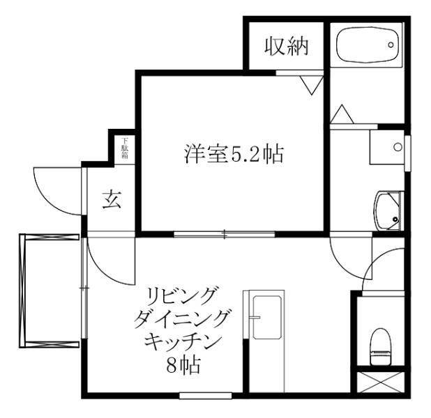 松山市北持田町のアパートの間取り