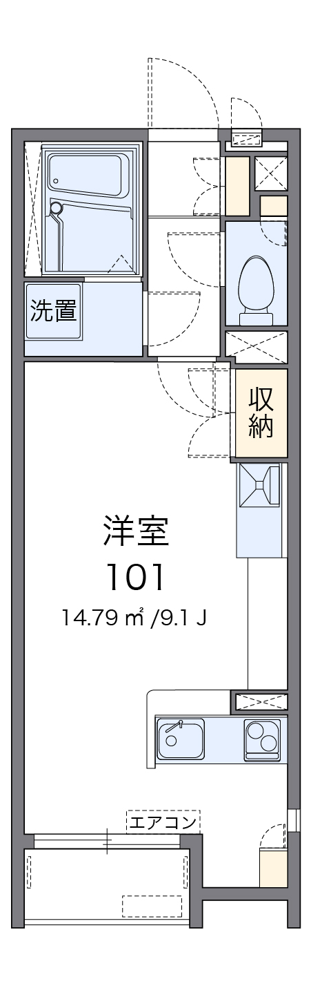 岡山市南区万倍のアパートの間取り