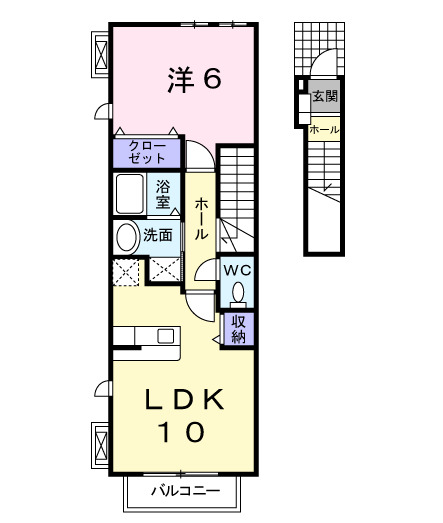 北九州市小倉南区徳力新町のアパートの間取り