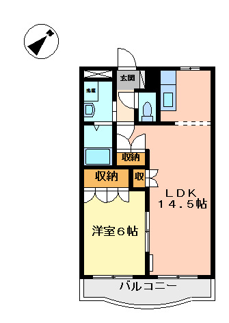 広島市安佐南区長楽寺のアパートの間取り