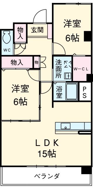 シャンテ若松の間取り