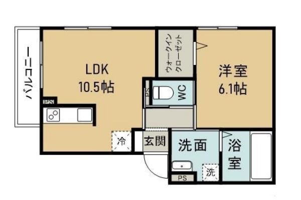 【倉敷市日ノ出町のアパートの間取り】