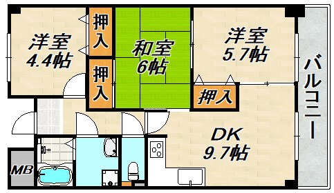 グリーンコート若草の間取り