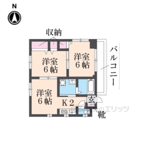 京都市北区紫野下門前町のマンションの間取り