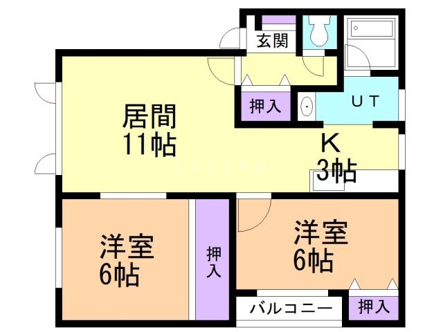 スカイハイツ北郷の間取り