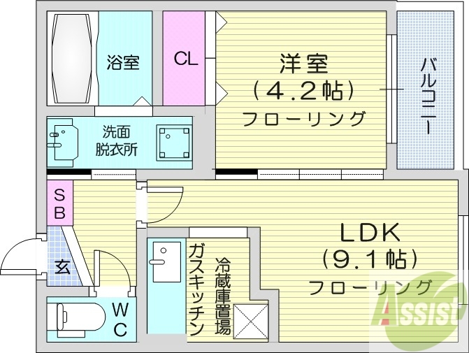 ENCHAN-THE環状通東の間取り