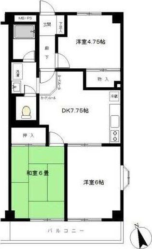 坂戸市薬師町のマンションの間取り