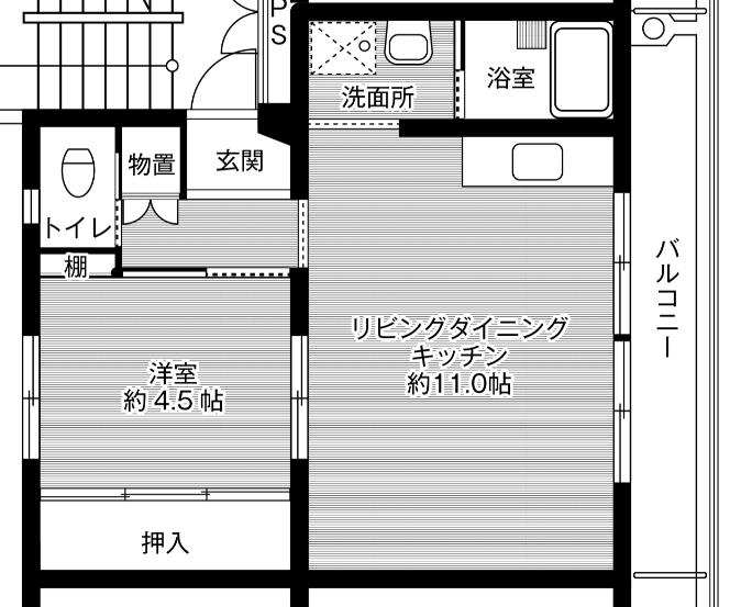 ビレッジハウス甘木４号棟の間取り