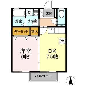 【尾張旭市東三郷町のアパートの間取り】