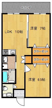 フラワーキャッスル江洲の間取り