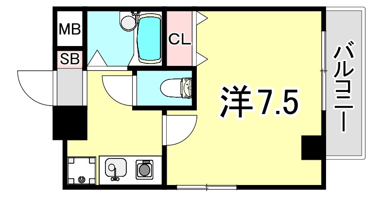 ＪＲ山陽本線 兵庫駅 徒歩4分 6階建 築30年の間取り写真