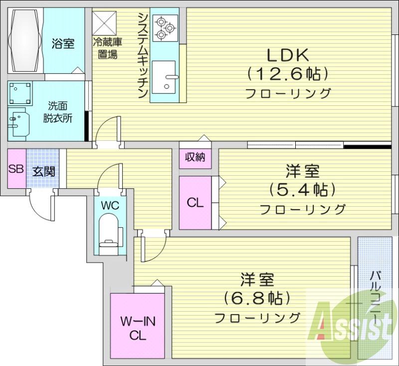 地下鉄東西線 円山公園駅 徒歩6分 5階建 築5年の間取り写真