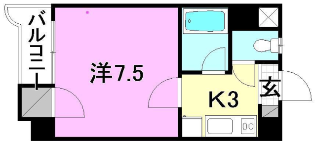 松山市御幸のマンションの間取り