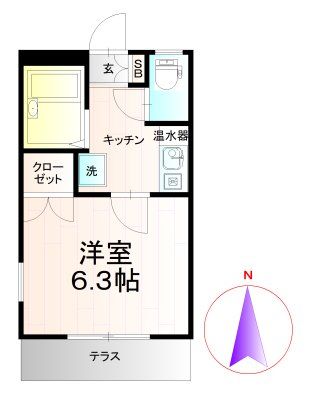 郡山市図景のアパートの間取り