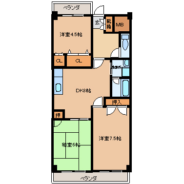 広島市中区小網町のマンションの間取り