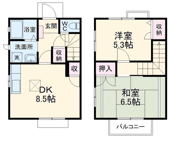 神奈川県横浜市青葉区市ケ尾町（一戸建）の賃貸物件の間取り