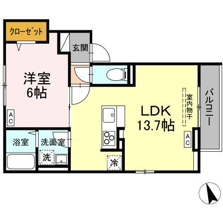 昭島市美堀町のアパートの間取り