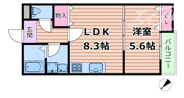 ベルリッジ岸辺Aの間取り