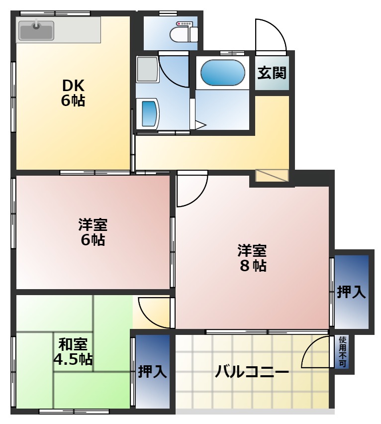 コーポ前弘の間取り