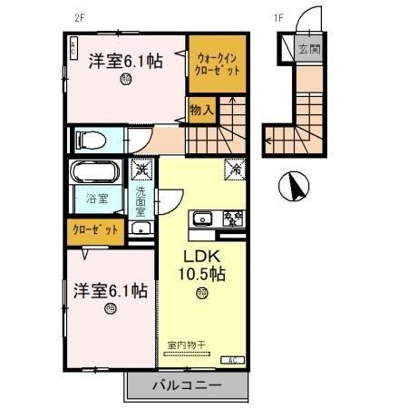 三木市大村のアパートの間取り