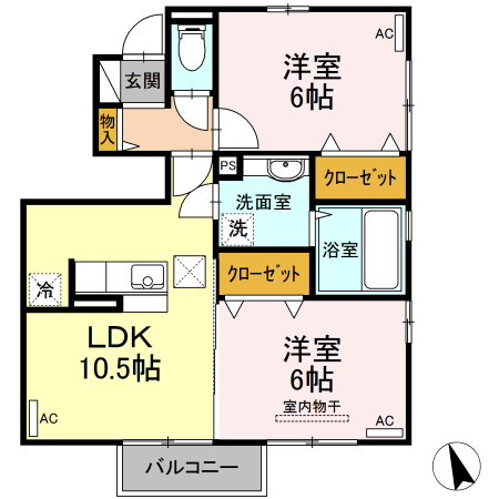 酒田市Droom　101の間取り