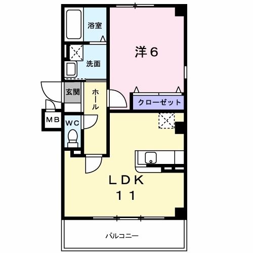 東大阪市布市町のアパートの間取り