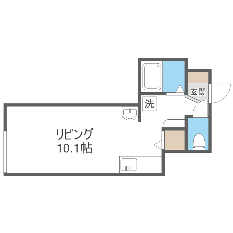 札幌市東区北丘珠二条のアパートの間取り