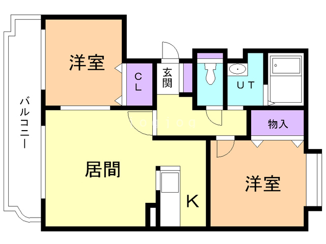 札幌市東区北二十一条東のマンションの間取り