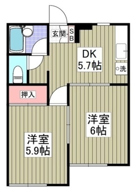 田中ハイツの間取り