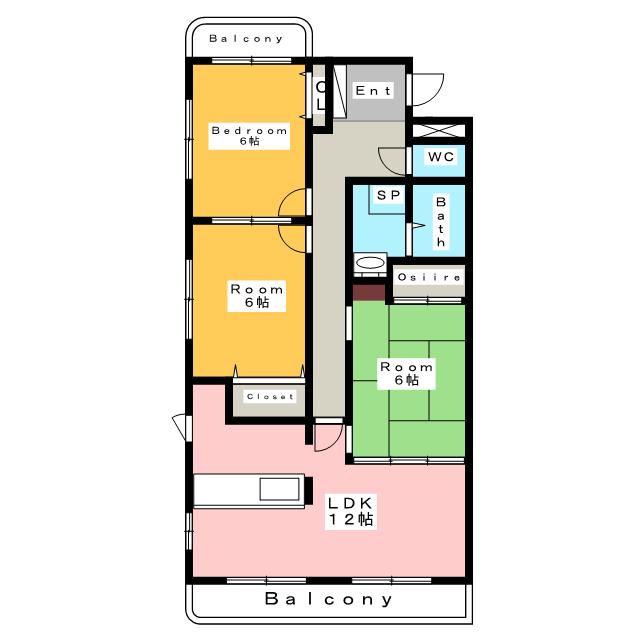 シャルームＳ．ＯＫＡＤＡの間取り