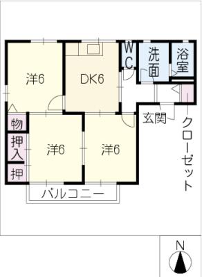 サンルミエール豊川Ｂ棟の間取り