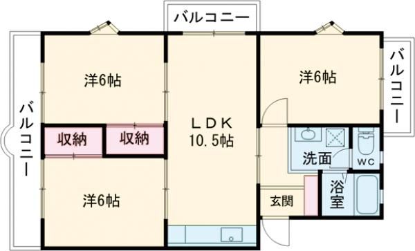 磐田市国府台のマンションの間取り