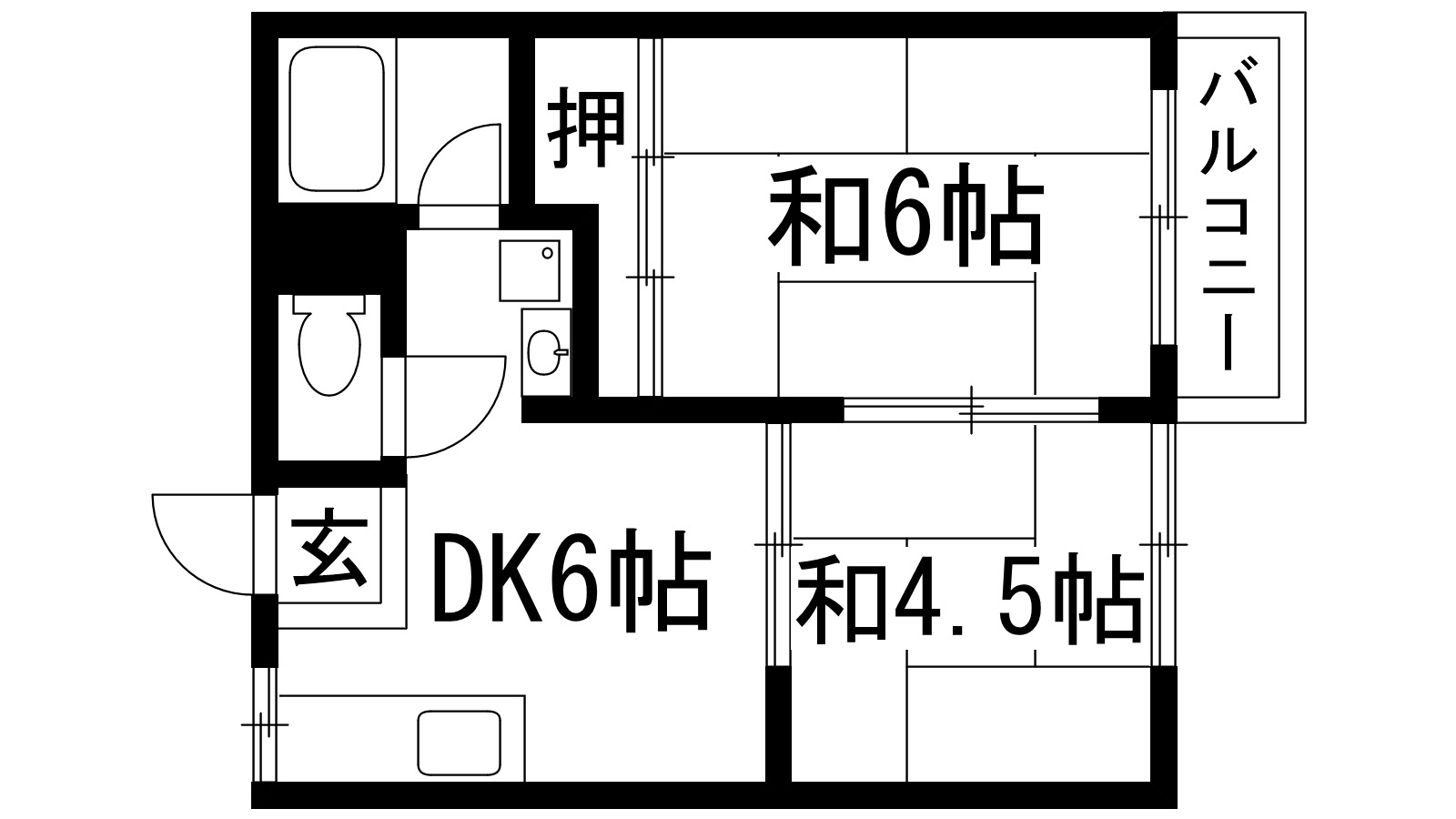 宝塚市寿町のアパートの間取り