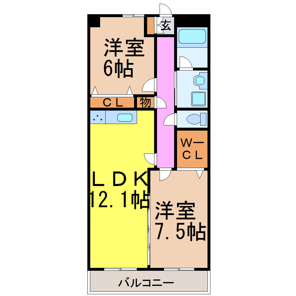 名古屋市昭和区大和町のマンションの間取り