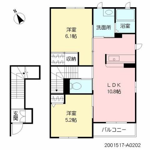 中津市栄町のアパートの間取り