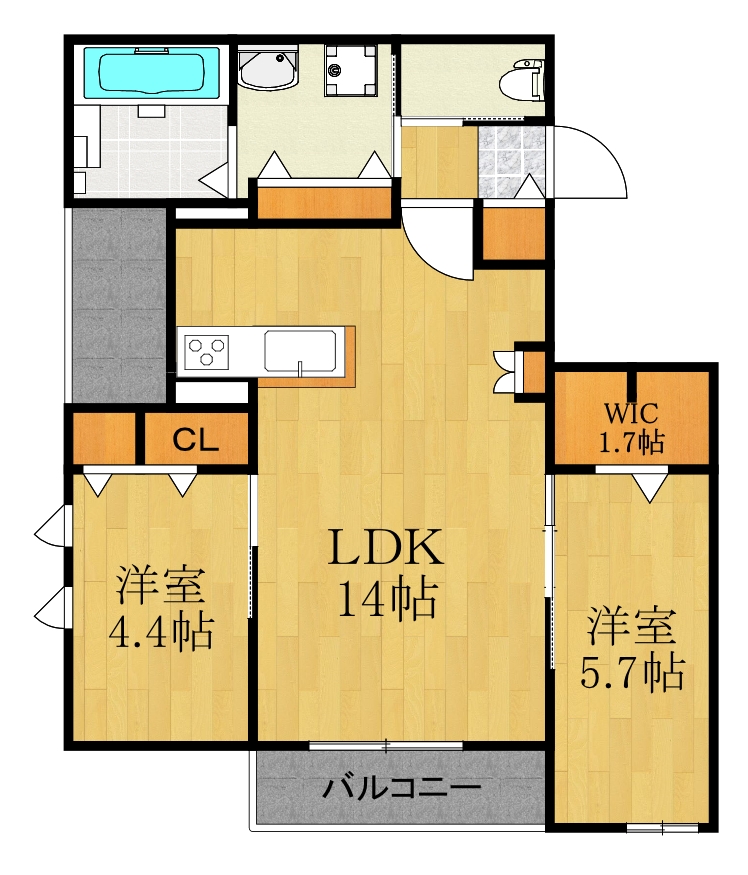 川崎市幸区古市場のマンションの間取り