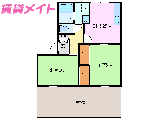 ハイツ八千代台　Ｂ棟の間取り