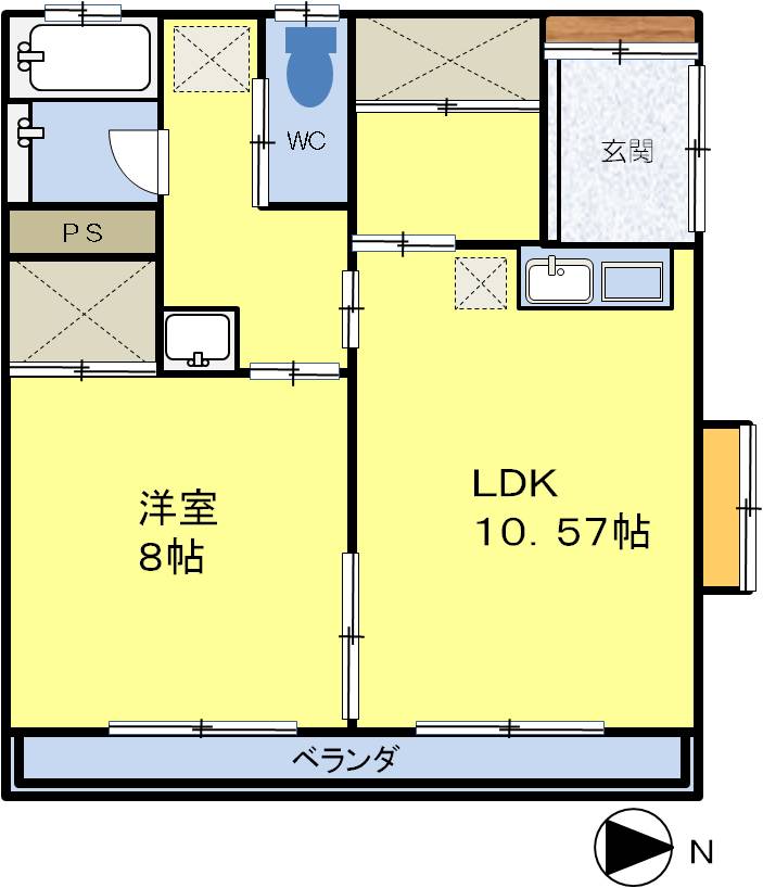 山形市吉原のアパートの間取り