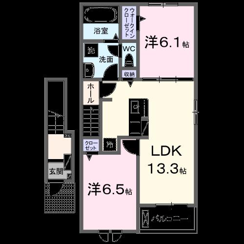 プラシードカーサＢの間取り