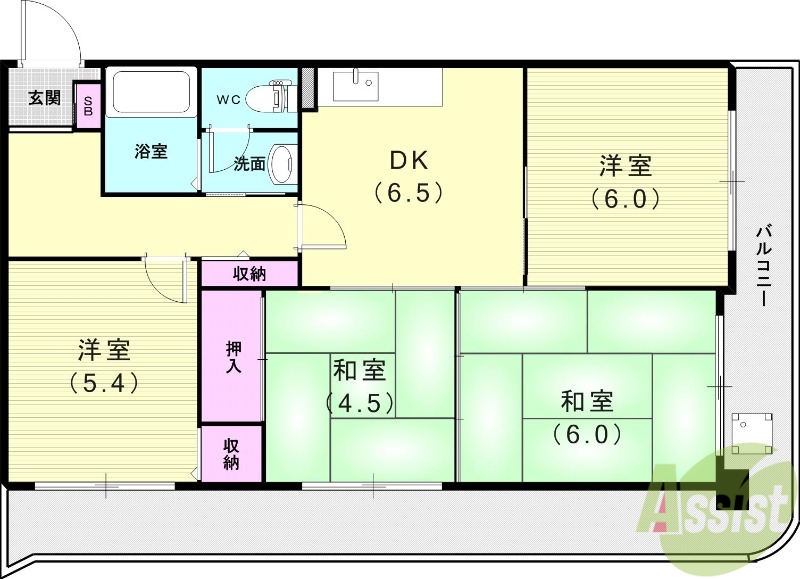 甲南グランドハイム本山の間取り