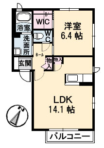 シェルフィールド　B棟の間取り