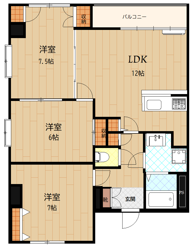 レナジア陽東B棟の間取り