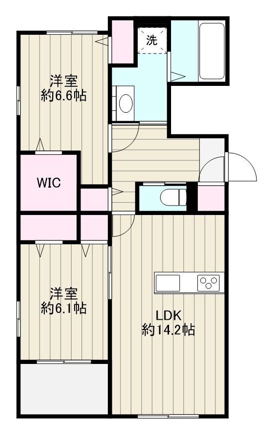 厚木市松枝のマンションの間取り