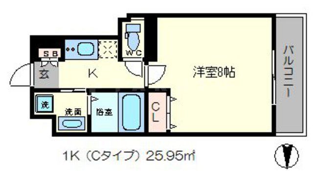 京都市上京区芝薬師町のマンションの間取り